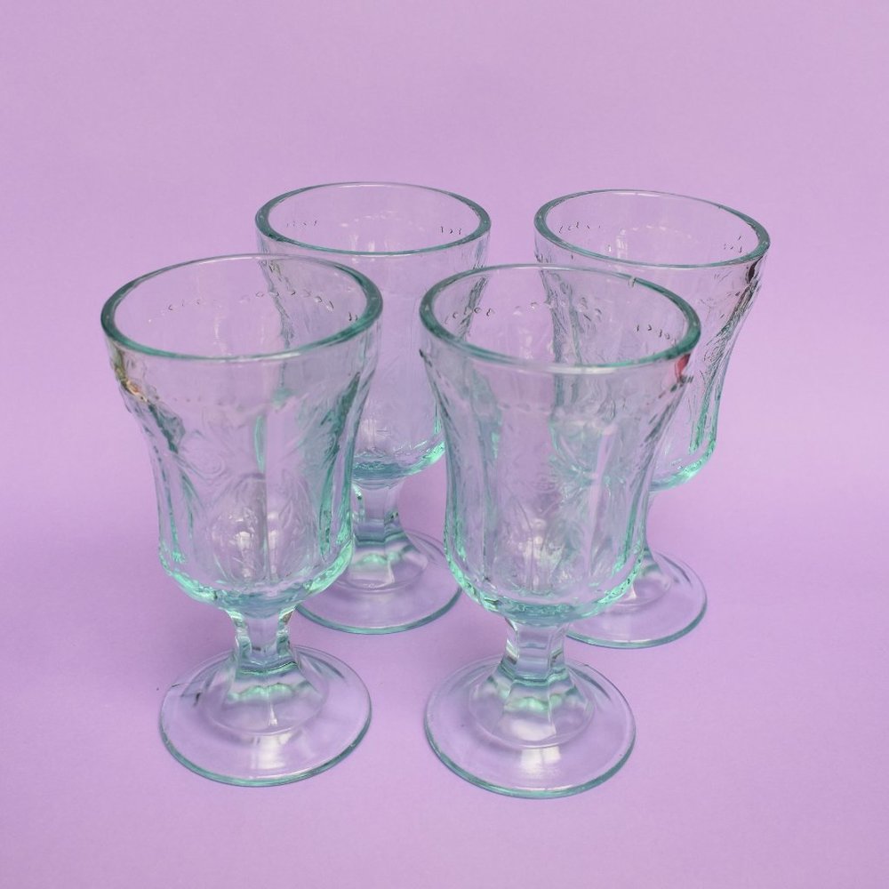 INDIANA GLASS  • turquoise goblets